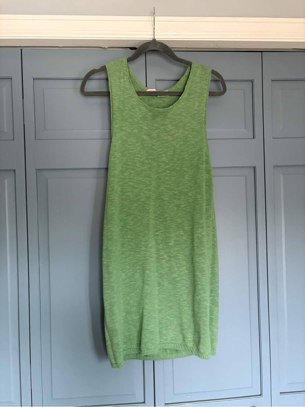 Free People Green Knit Sleeveless Tank Dress/cover up